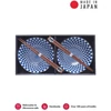Kép 1/3 - Made in Japan White with Blue Teardrops tálkészlet evőpálcikákkal