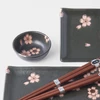 Kép 3/3 - Made in Japan Black & Pink Sakura sushi készlet evőpálcikákkal