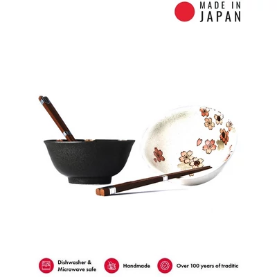 Made in Japan Cherry Blossom tálkészlet evőpálcikákkal