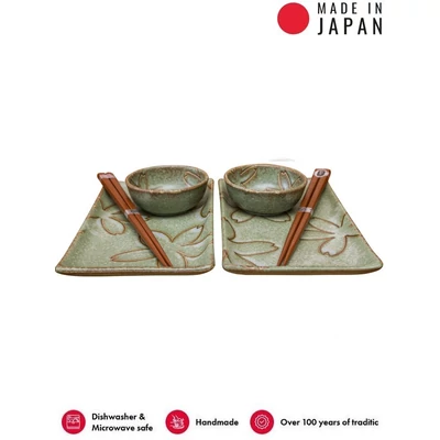 Made in Japan Green sushi készlet evőpálcikákkal