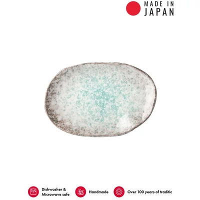 Made in Japan Aqua Splash ovális tányér, 20 x 14 cm