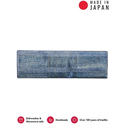 Made in Japan Lines Dark Blue szögletes tál, 33 x 10 cm