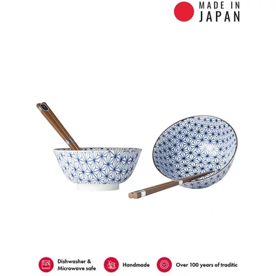 Made in Japan Starburst Blue tálkészlet evőpálcikákkal