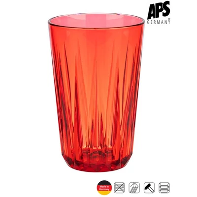 APS CRYSTAL törhetetlen pohár, piros, 300 ml