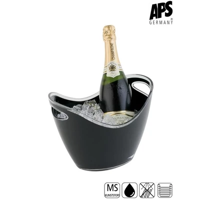 APS bor- és pezsgőhűtő, fekete, 3 l