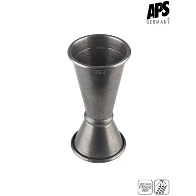 APS adagolópohár - jigger, 20/40 ml, antik rozsdamentes