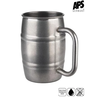 APS BEER MUG söröskorsó, antik rozsdamentes