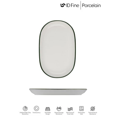ID Fine MODEST GREEN ovális tál, 18 cm