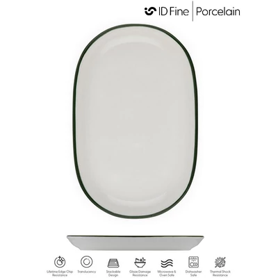 ID Fine MODEST GREEN ovális tál, 37 cm