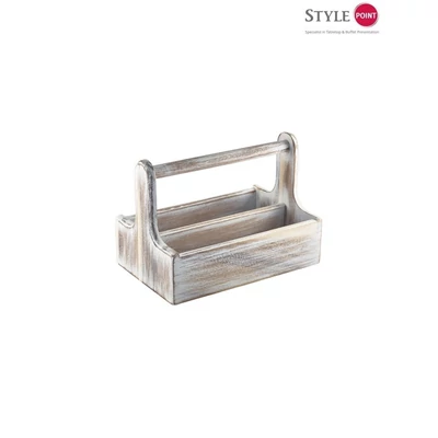 StylePoint fehér fa asztali patika/caddy 25 x 15,3 x 18 cm