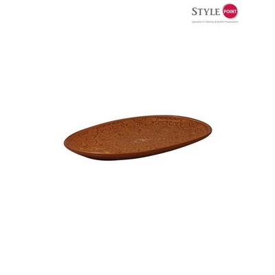 StylePoint Barcelona ovális tányér barna, 25,5 x 16,5 cm