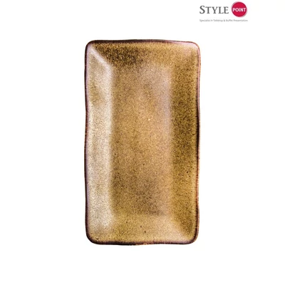 StylePoint Stone Brown szögletes tányér, 27,5 x 15,5 cm