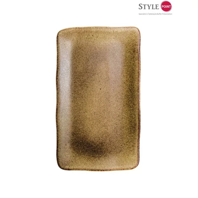 StylePoint Stone Brown szögletes tányér, 35 x 21 cm