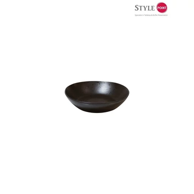 StylePoint Black Speckle mélytányér, 22 cm