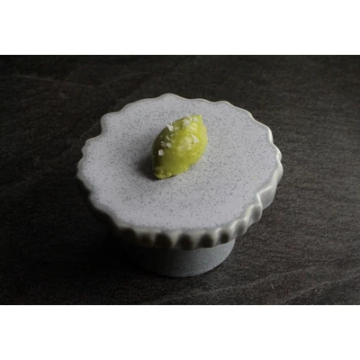 Studio Raw torony-tányér fehér füst, 9 x 5 cm