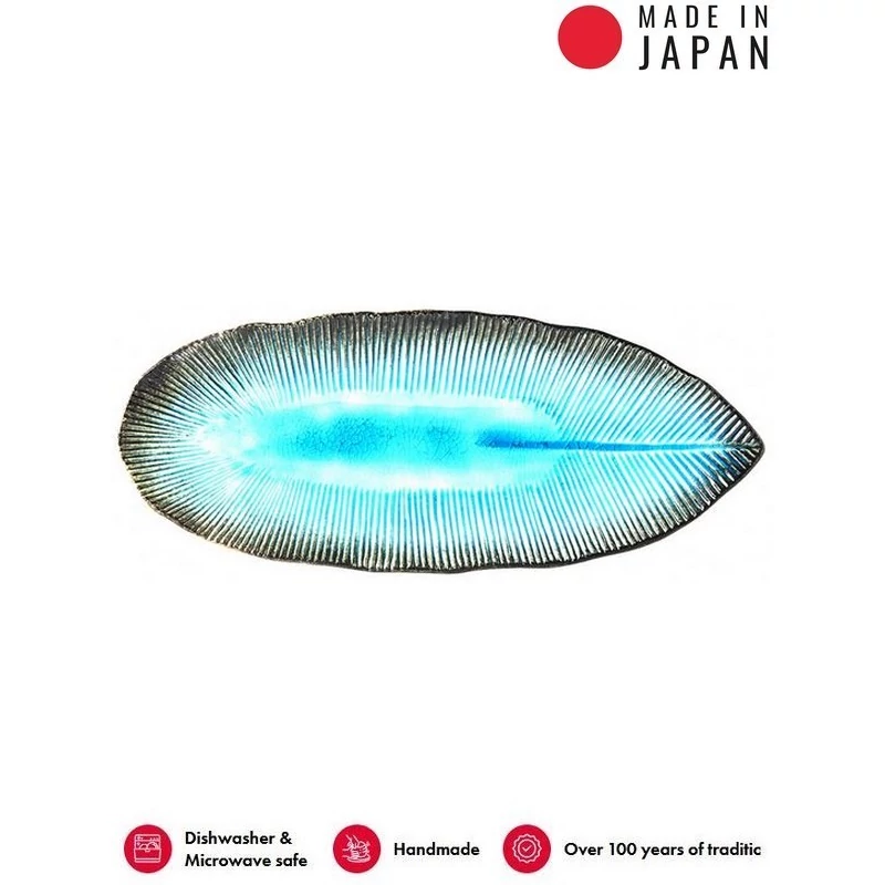 Made in Japan Sky Blue Ridge szabálytalan tányér, 32,5 x 13,5 cm
