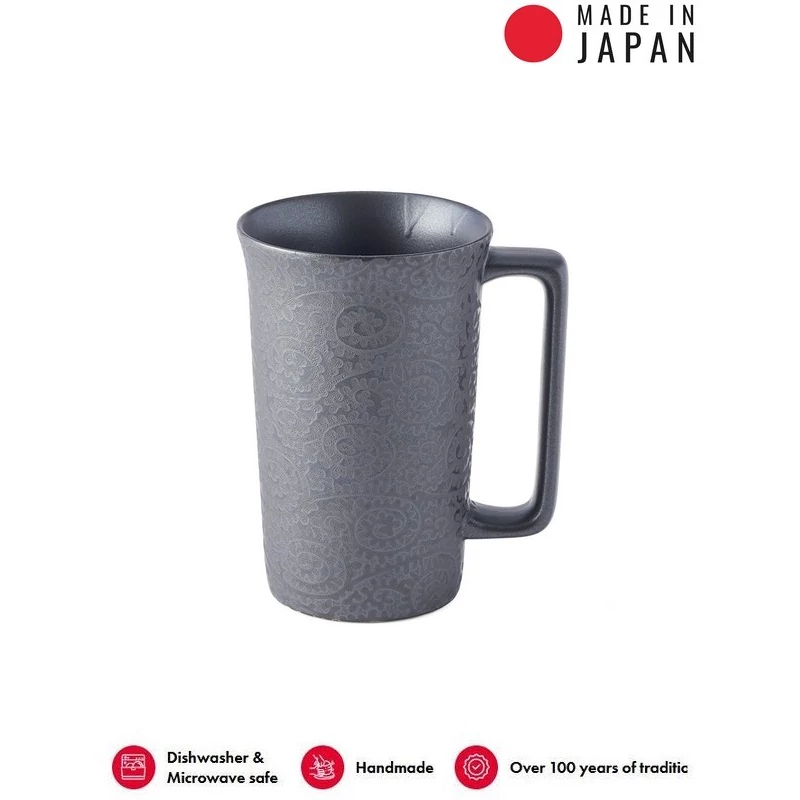 Made in Japan Black Scroll füles bögre, 350 ml