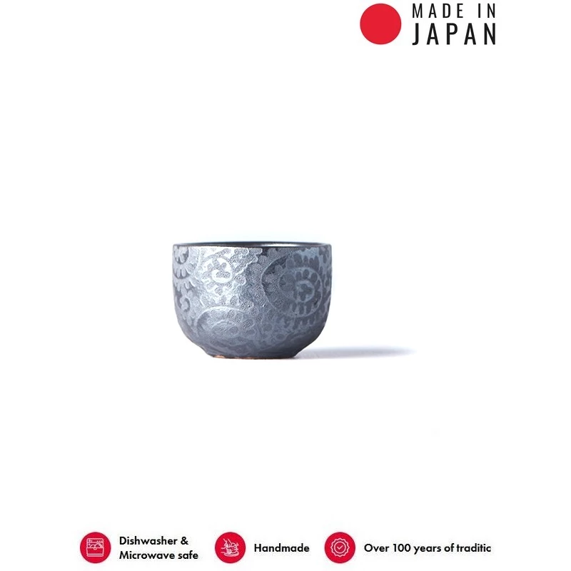 Made in Japan Black Scroll szaké pohár, 35 ml