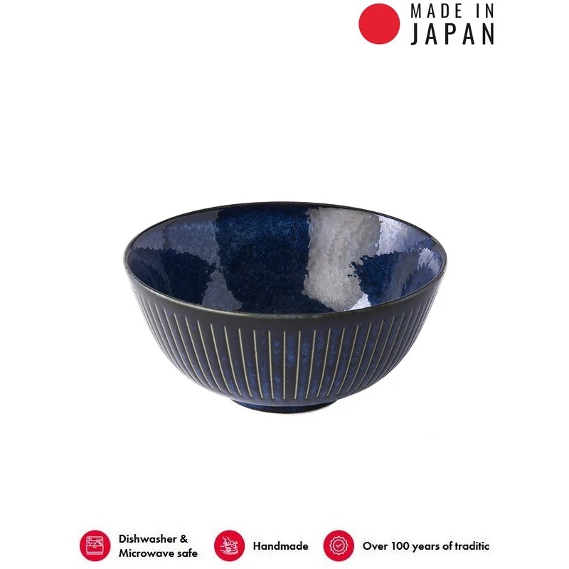 Made in Japan Ridged Indigo tál, 16 cm