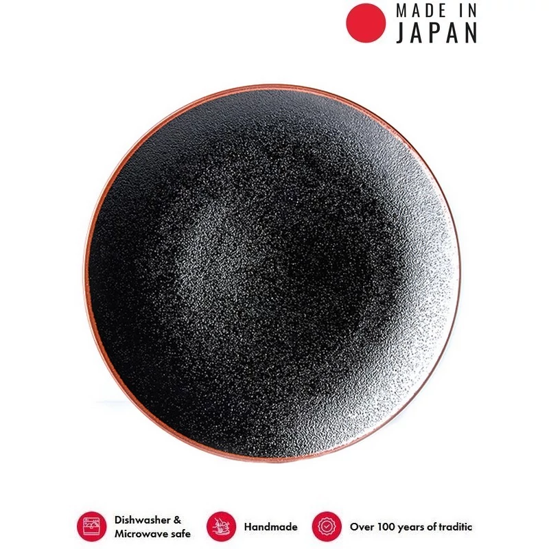 Made in Japan Tenmokku lapostányér, 28,5 cm