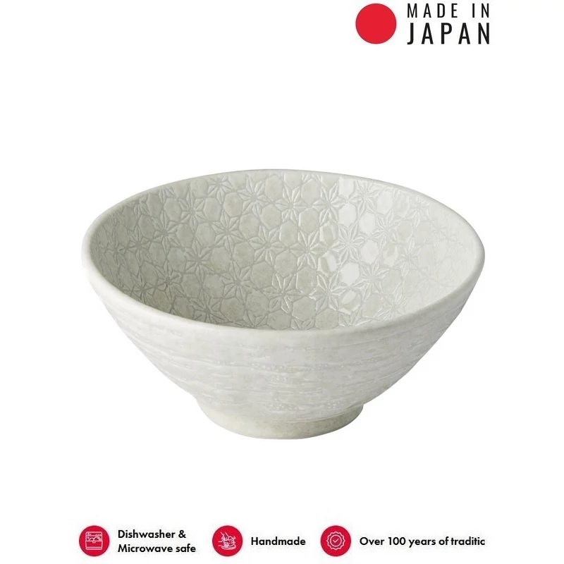 Made in Japan White Star Udon tál, 19,5 cm