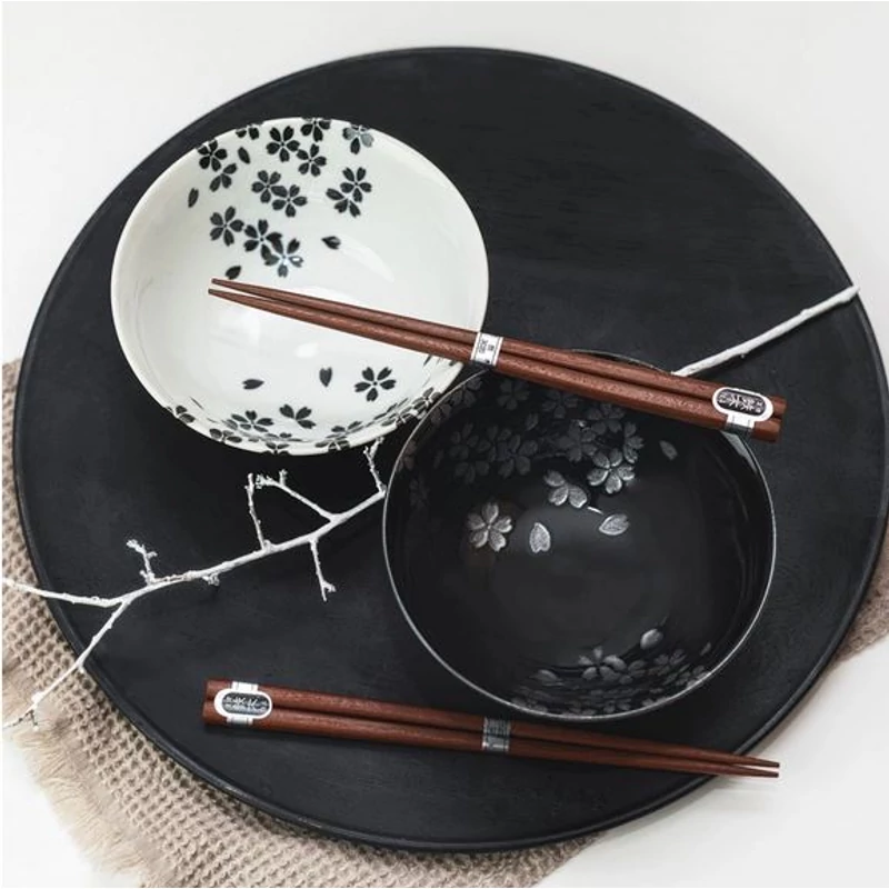 Made in Japan Silver Sakura tálkészlet evőpálcikákkal