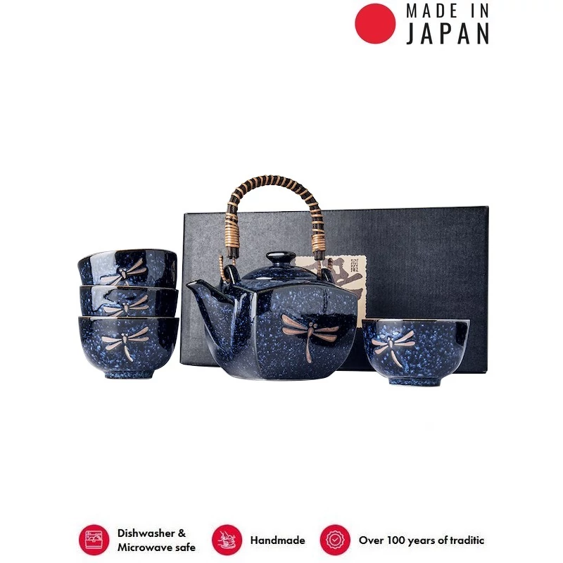 Made in Japan Dark Blue Dragonfly 5 db-os teáskészlet