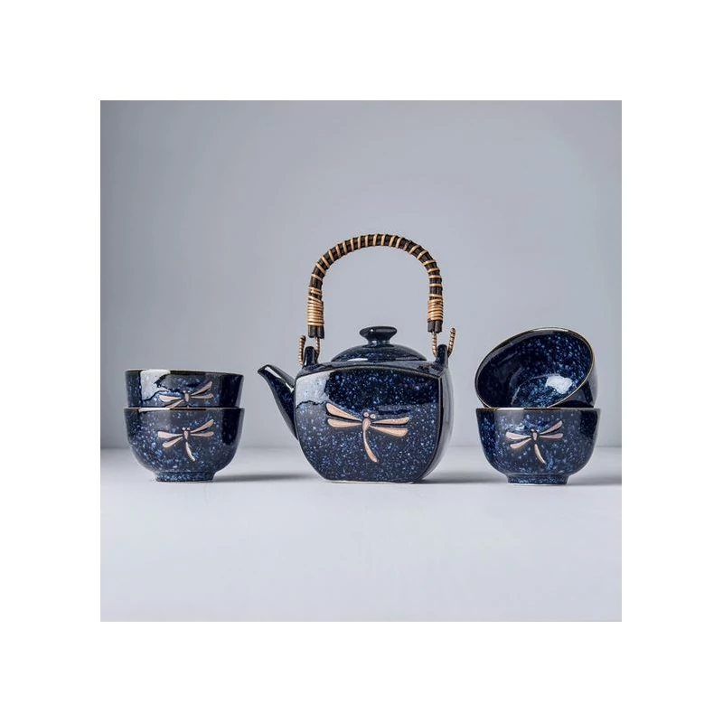 Made in Japan Dark Blue Dragonfly 5 db-os teáskészlet