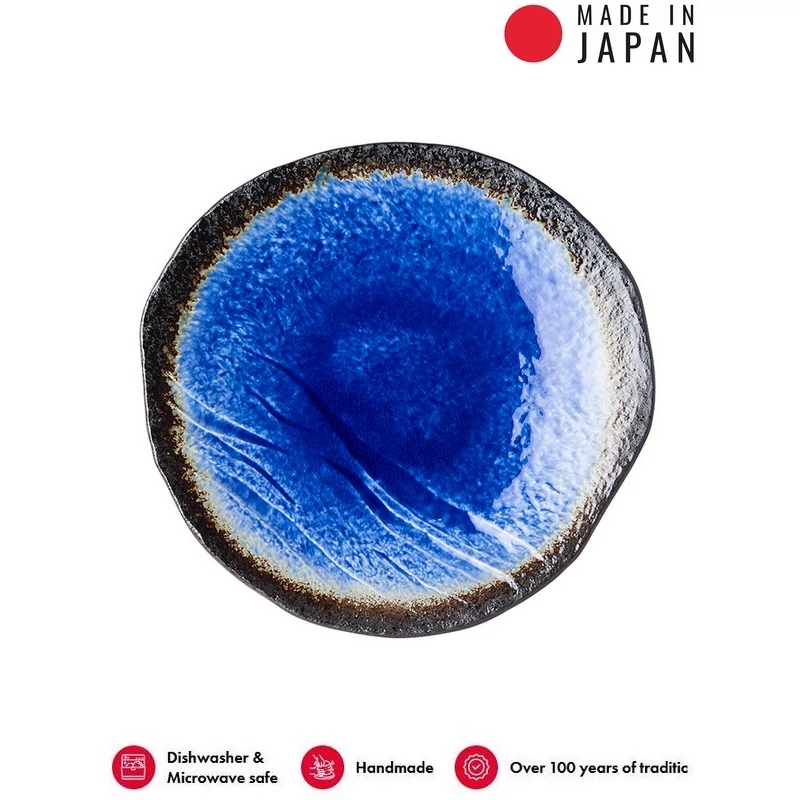 Made in Japan Cobalt Blue lapostányér, 27 cm