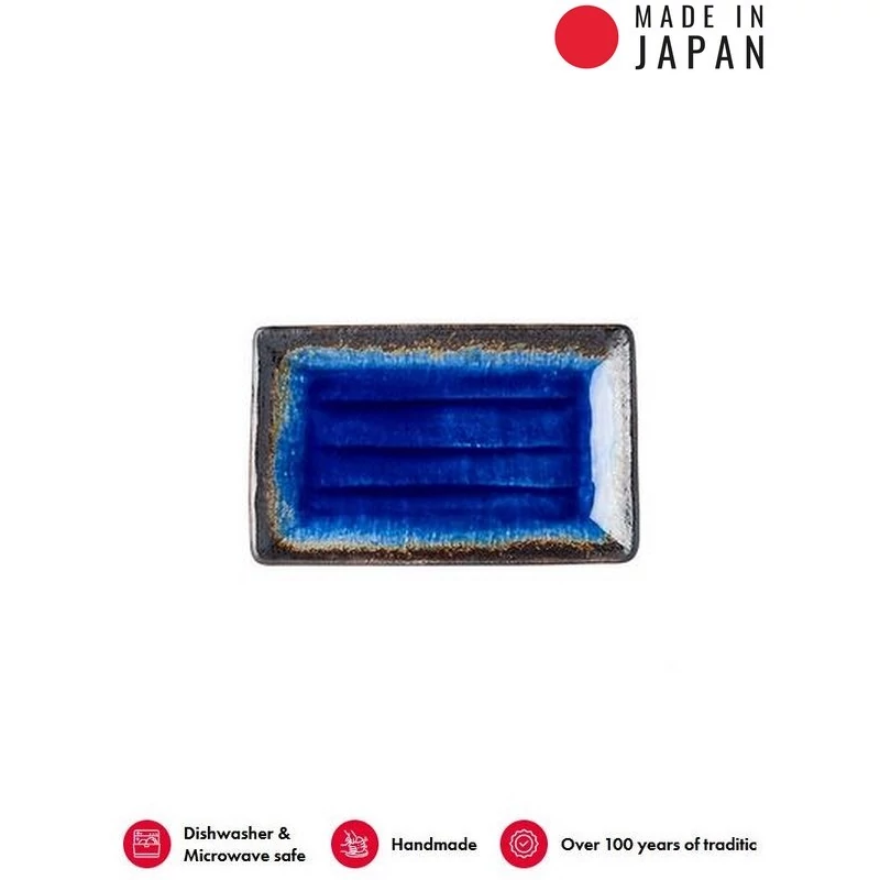 Made in Japan Cobalt Blue szögletes tányér, 21,5 x 13,5 cm