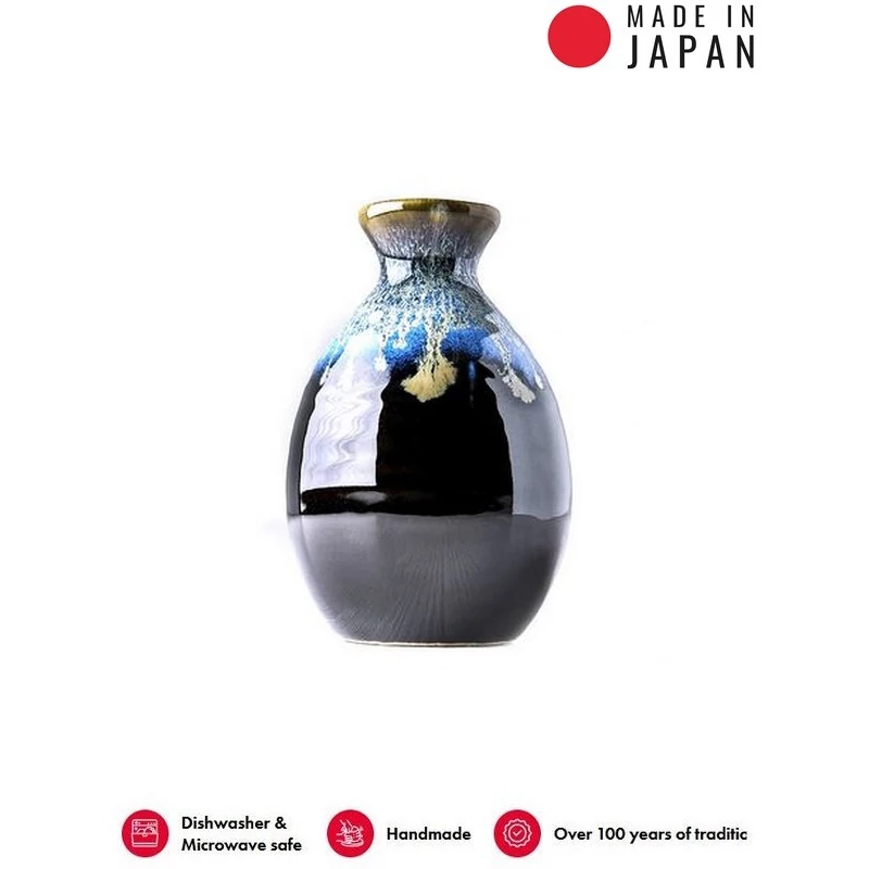 Made in Japan Black Bright Blue Drip sake kancsó, 350 ml