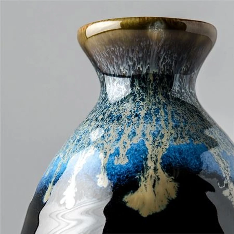 Made in Japan Black Bright Blue Drip sake kancsó