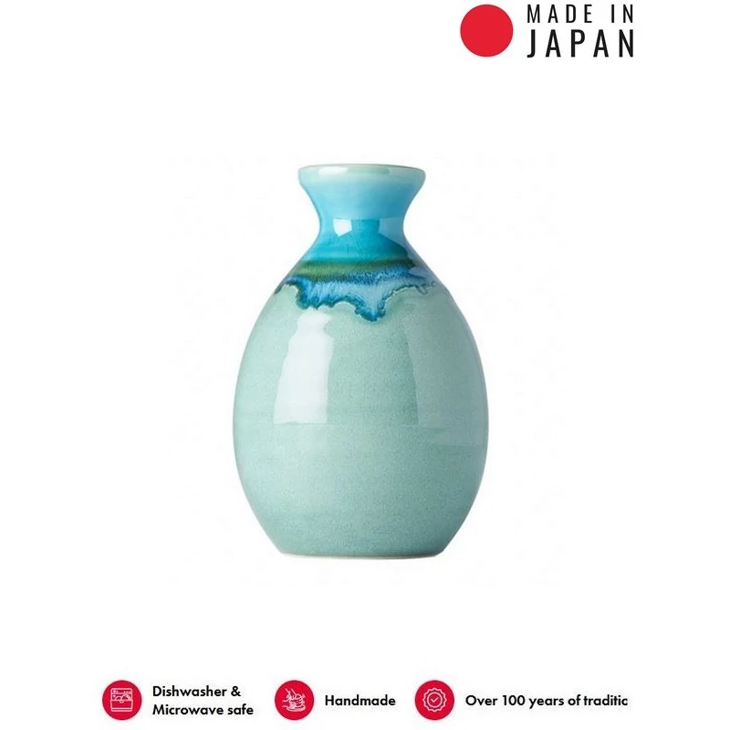 Made in Japan Aqua & Dark Green Drip sake kancsó, 350 ml