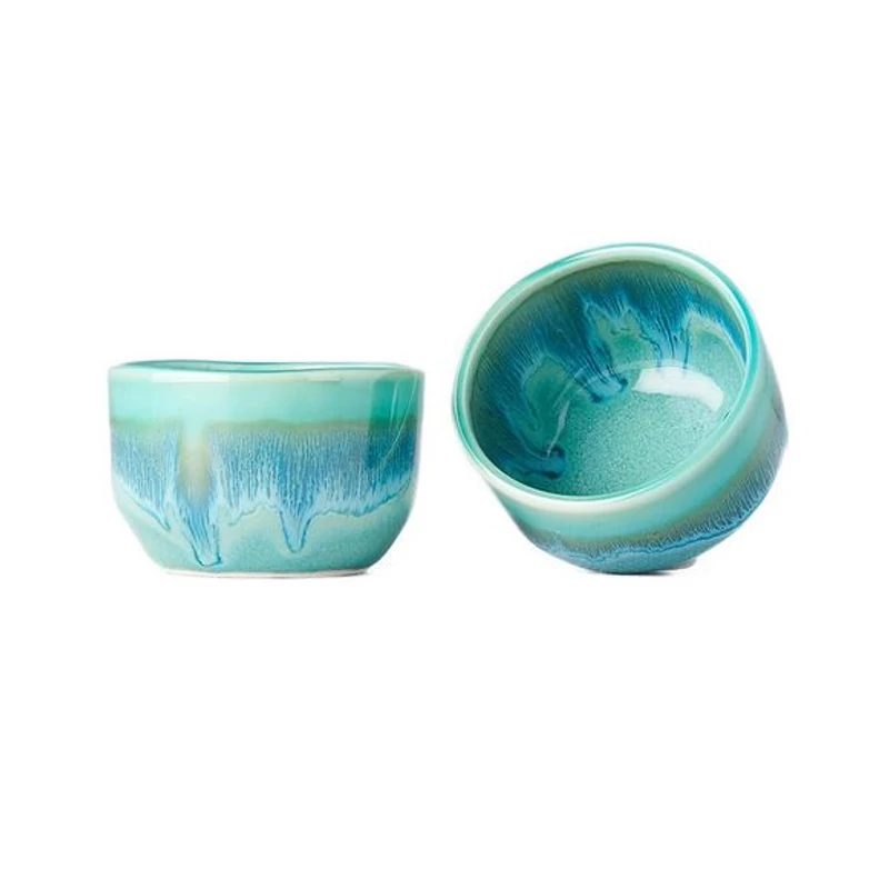 Made in Japan Aqua & DK Green Drip sake csésze