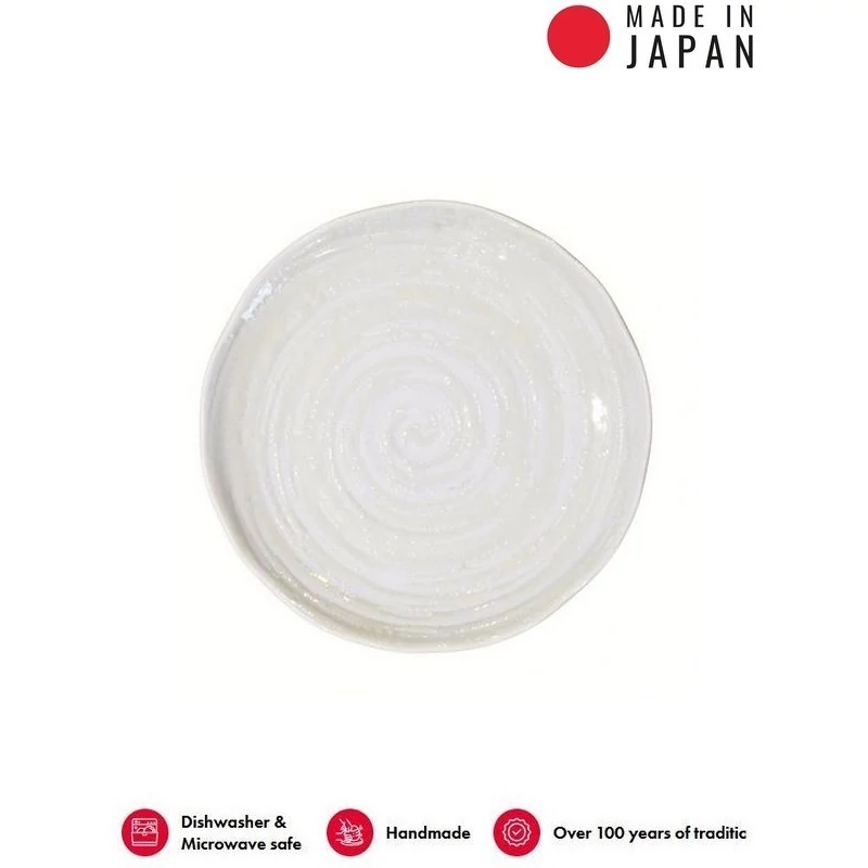 Made in Japan White Spiral lapostányér, 16 cm