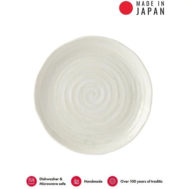 Made in Japan White Spiral lapostányér, 21,5 cm