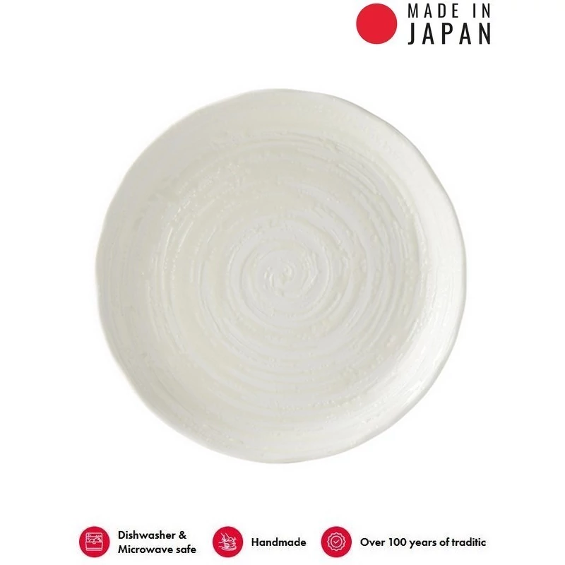 Made in Japan White Spiral lapostányér, 24,5 cm