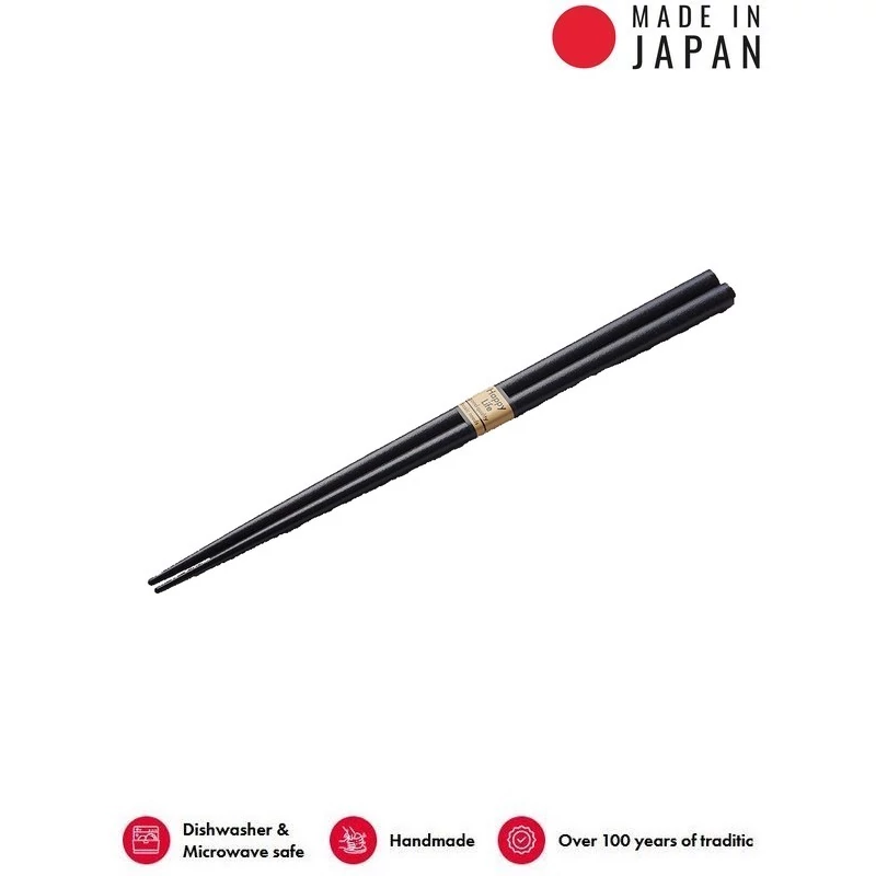 Made in Japan Matt Black lakkozott természetes fa evőpálcika