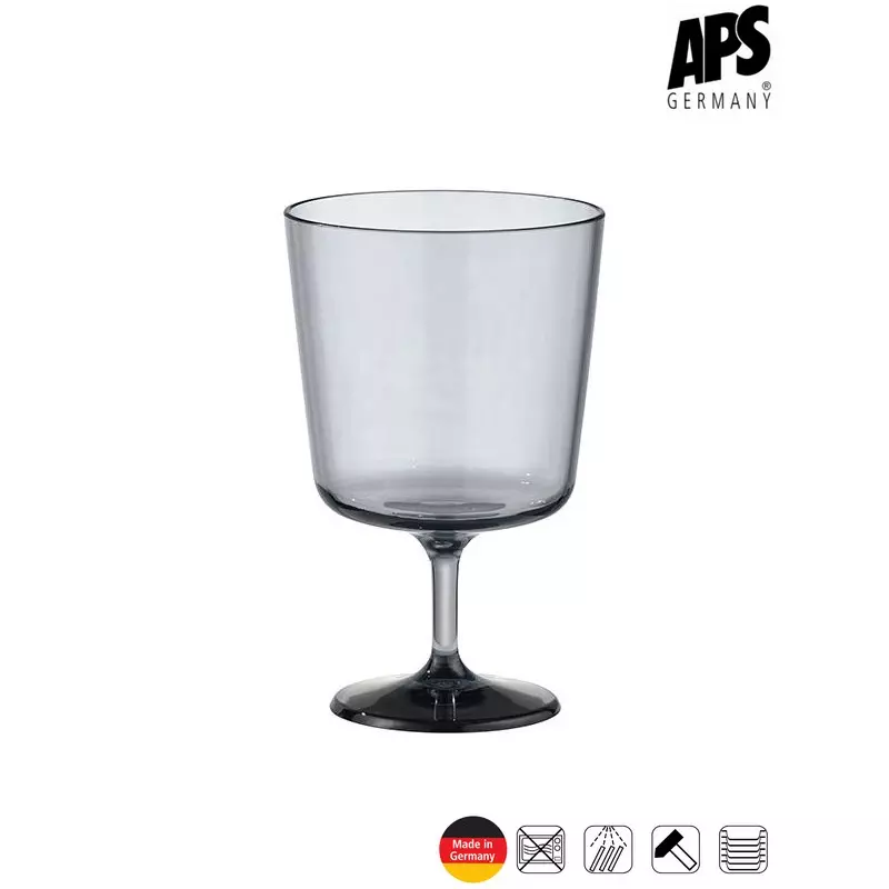 APS BEACH törhetetlen talpas pohár, szürke, 300 ml       