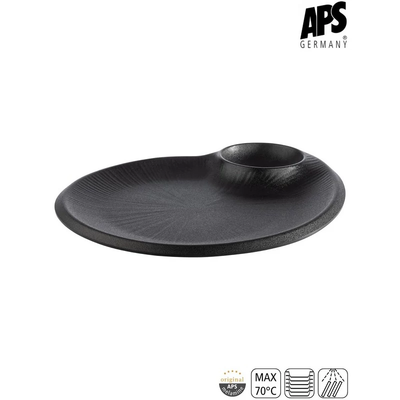 APS NERO tányér dipperrel, 30 x 25 cm
