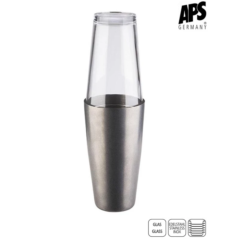 APS boston shaker 2 db-os készlet, antik rozsdamentes  