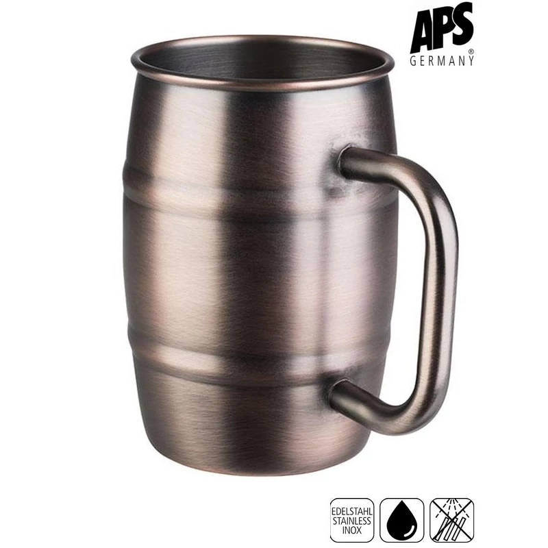 APS BEER MUG söröskorsó, antik vörösréz hatású  