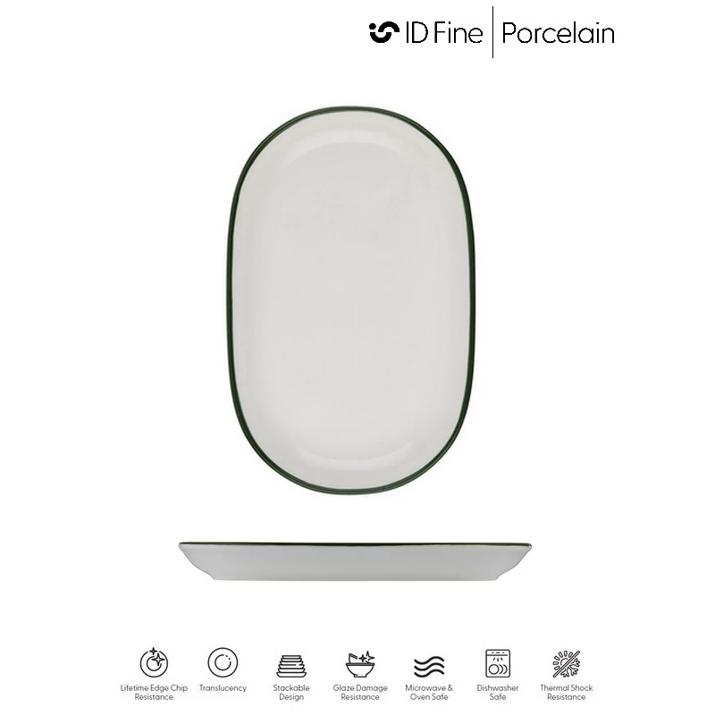 ID Fine MODEST GREEN ovális tál, 23 cm