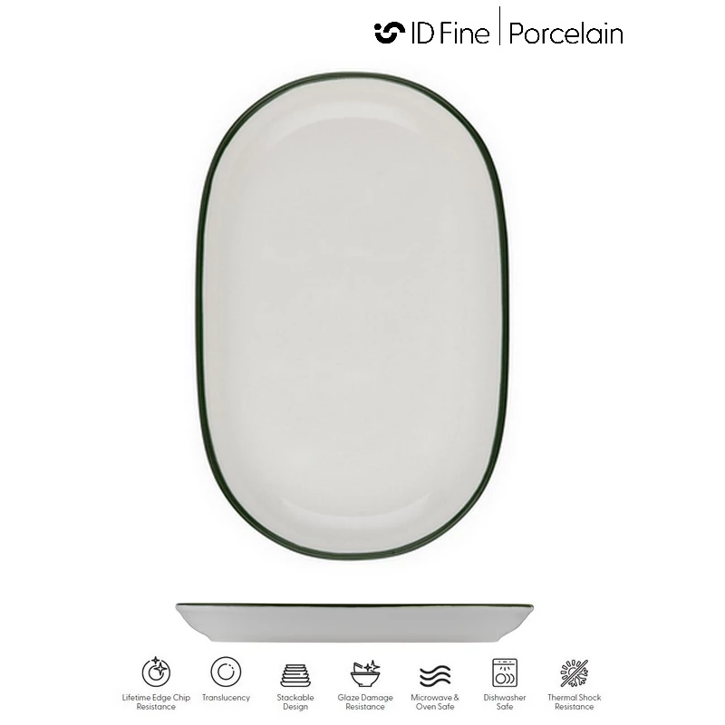 ID Fine MODEST GREEN ovális tál, 33 cm