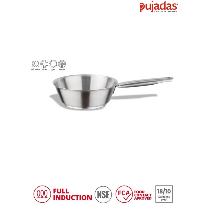 PUJADAS Inox Pro szatőz (sauteuse) fedő nélkül