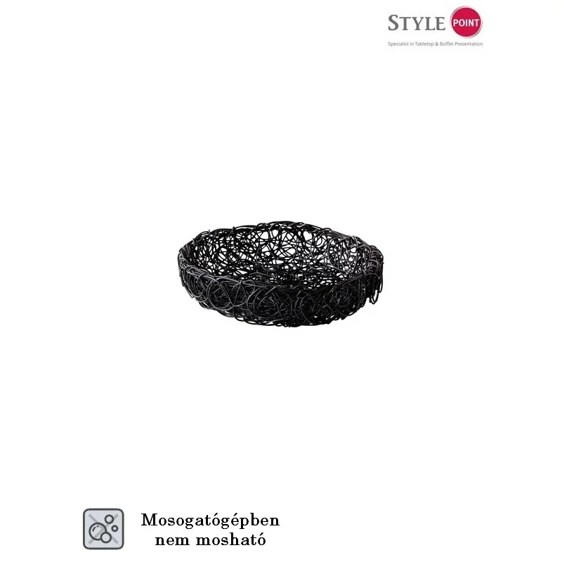 StylePoint drótkosár fekete Ø16 x5cm