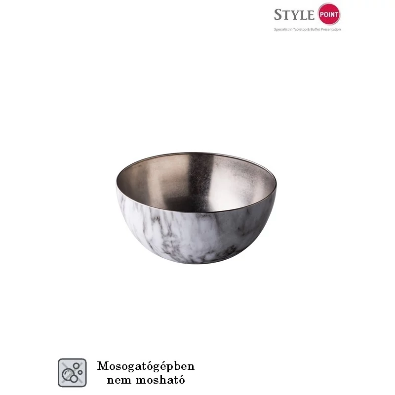 StylePoint rozsdamentes acél tál vintage márvány Ø25 cm