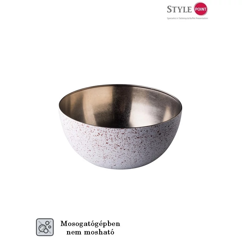 StylePoint rozsdamentes acél tál vintage pettyes Ø30 cm