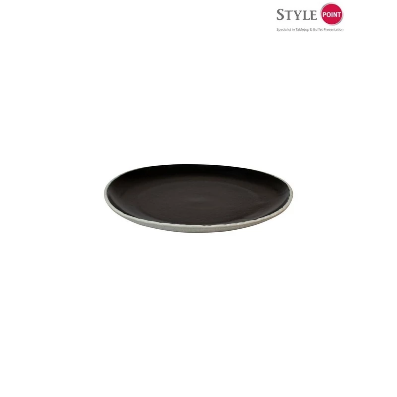 StylePoint Natura lapostányér fekete, 22 cm