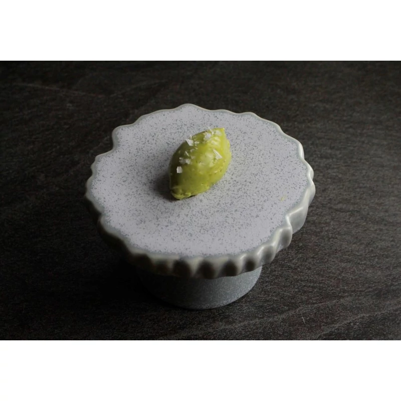 Studio Raw torony-tányér fehér füst, 9 x 5 cm